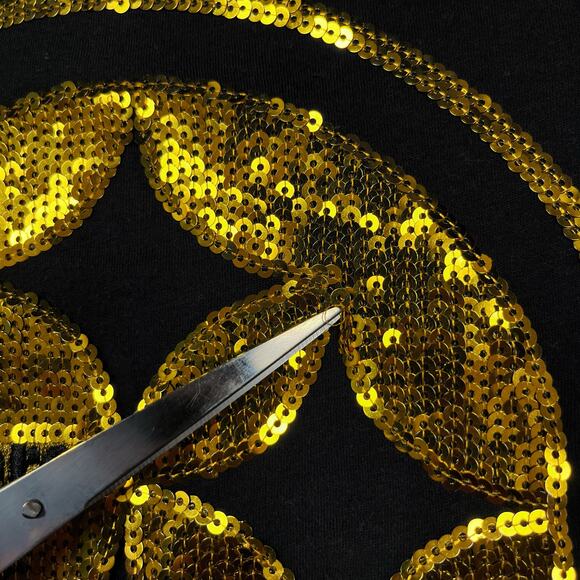 Victoria’s Secret PINK NFL Pittsburgh Steelers Sequin Tee Black T Shirt Small VS - Picture 11 of 16